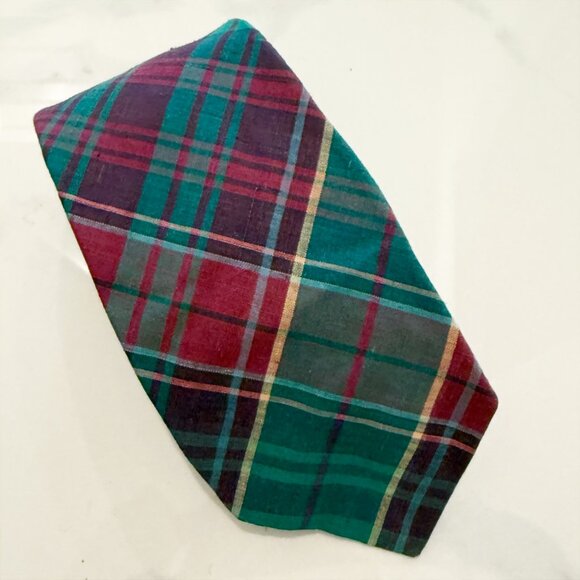 ROOSTER Tie Men L 55” W 3” Tartan Plaid Classic Preppy Schoolboy - Picture 7 of 7